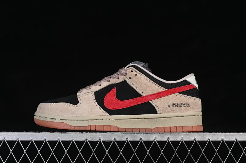 All categories Nk SB Dunk series Nk SB Dunk Low low-top sneakers Nike SB Dunk Low khaki black and red hook low-top casual sneakers HJ0367-200